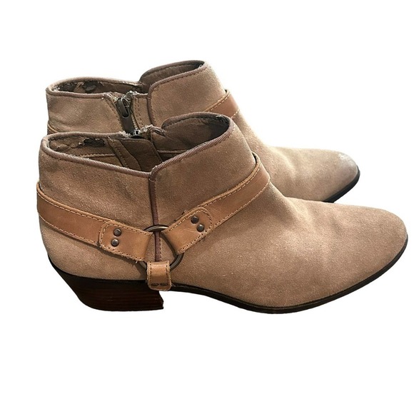 Sam Edelman Pheonix Leather Taupe Ankle Boots - Picture 2 of 15